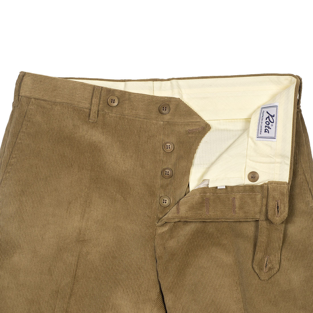 Beige medium-wale corduroy cotton trousers (restock)