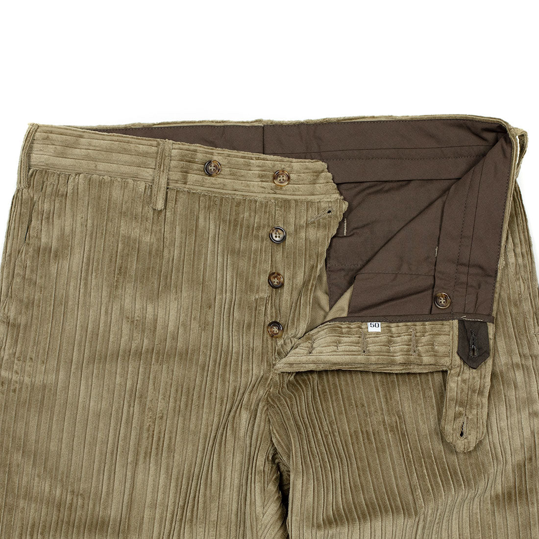 Beige wide-wale washed cotton corduroy trousers (restock)