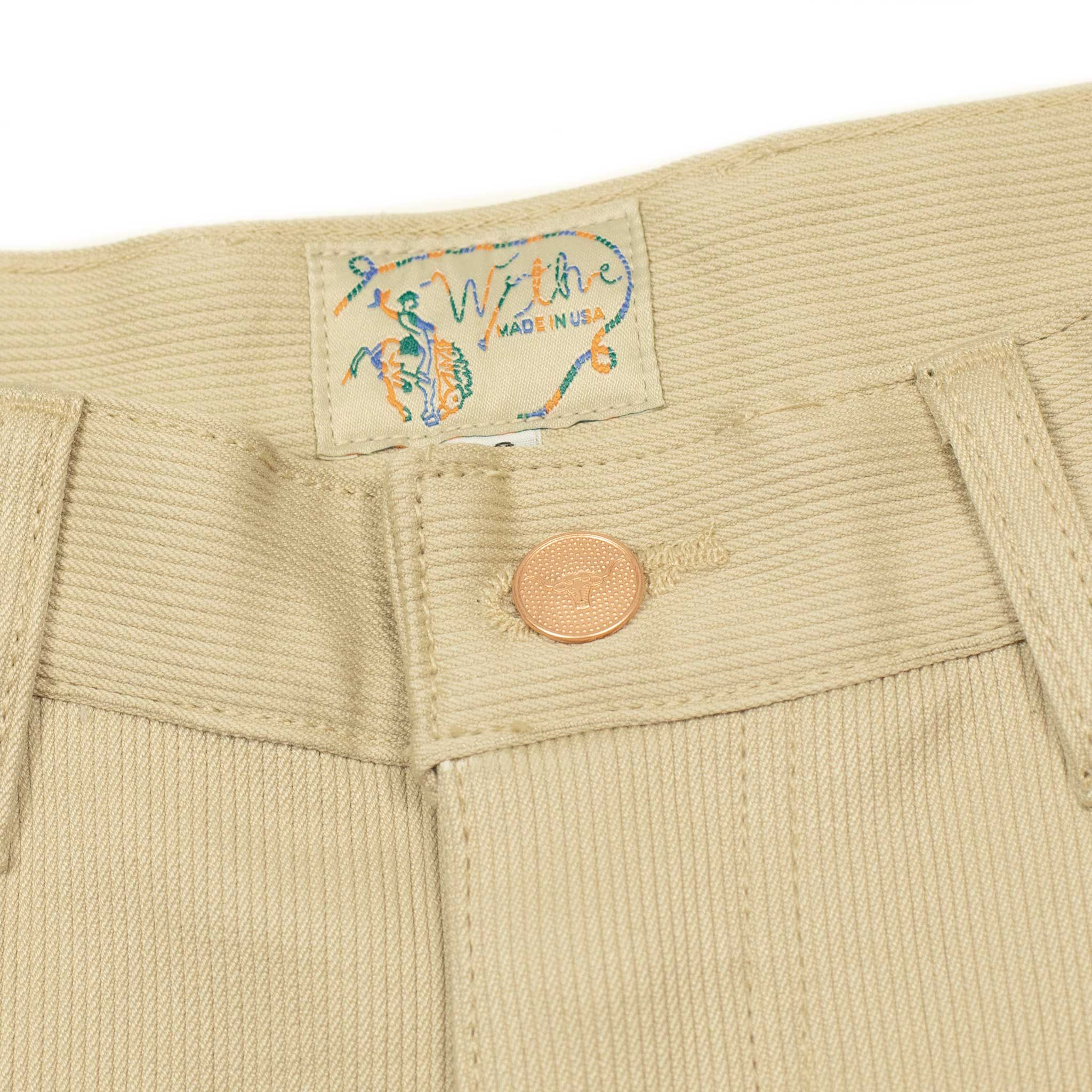 Five pocket pants in off white Japanese bedford cord