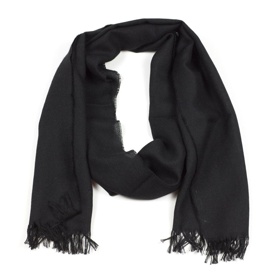 Black Kishorn washed cashmere scarf