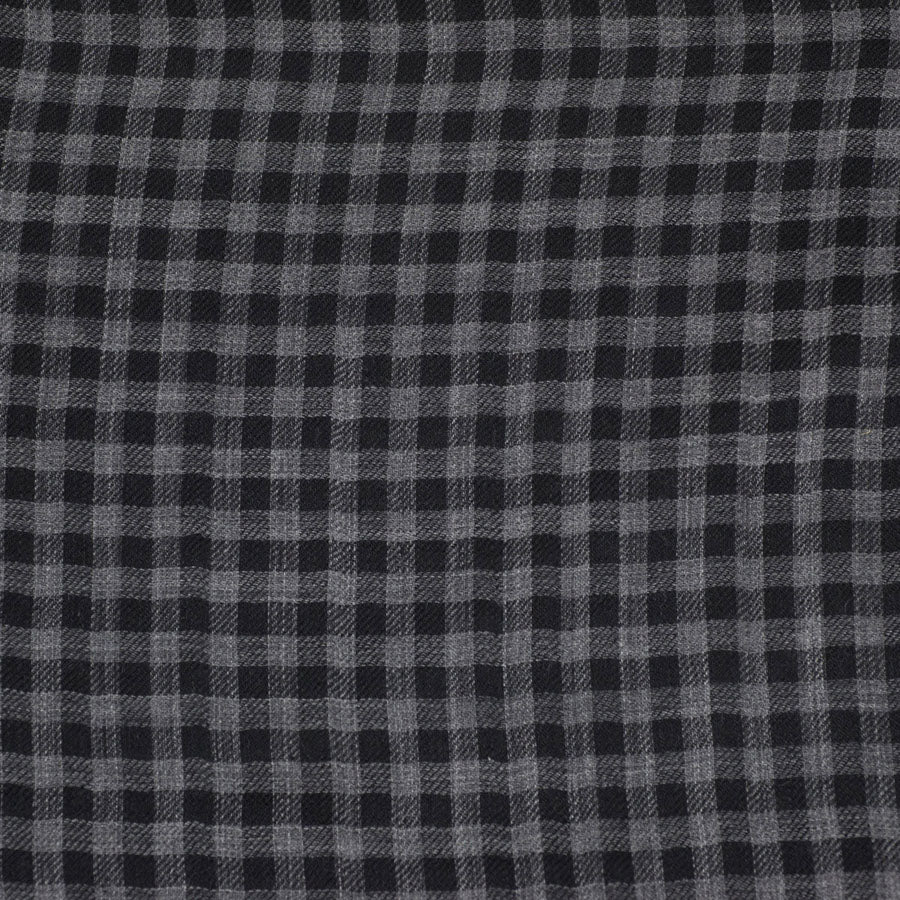 Granite grey & black gingham Wispy cashmere stole