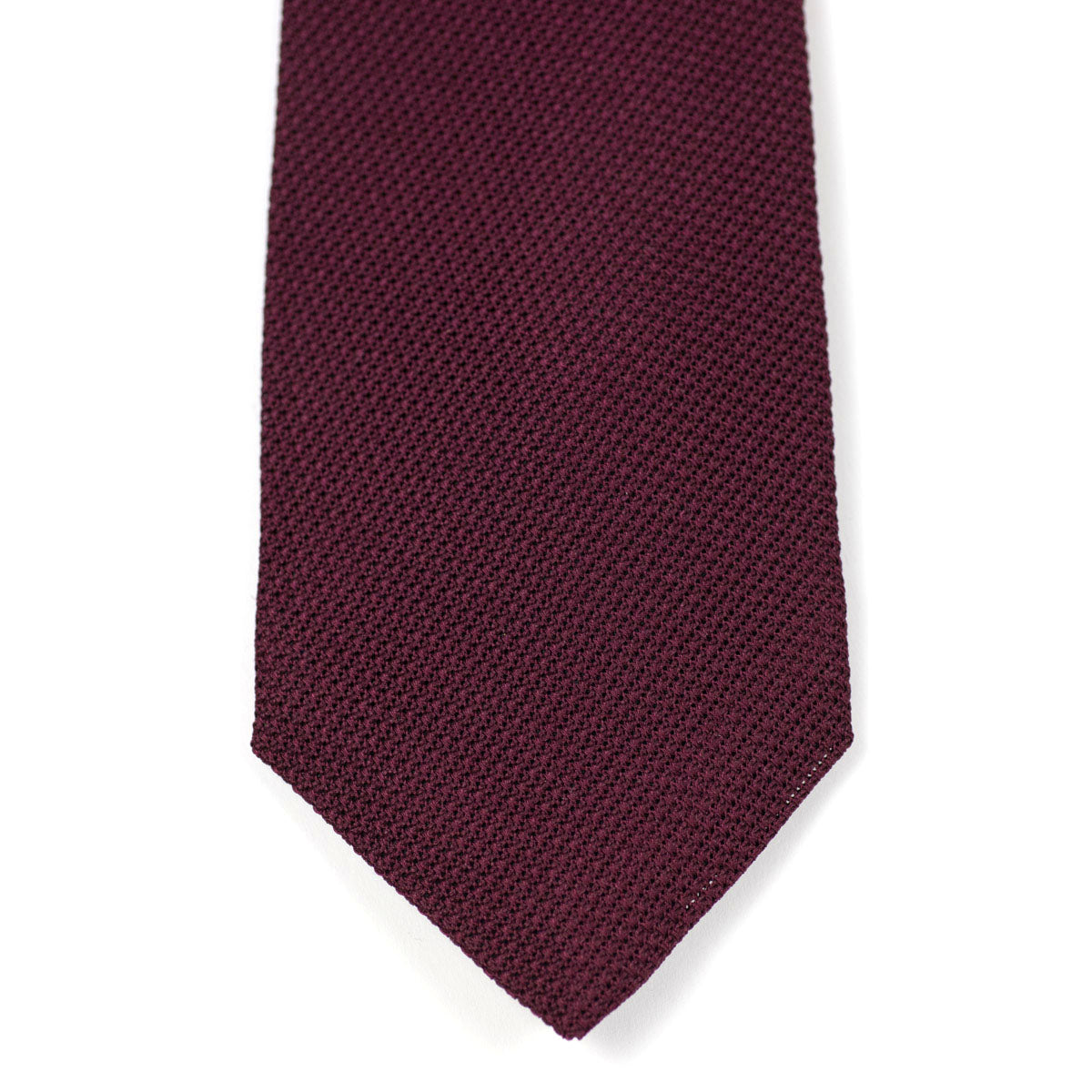 Burgundy self-tipped silk woven grenadine tie