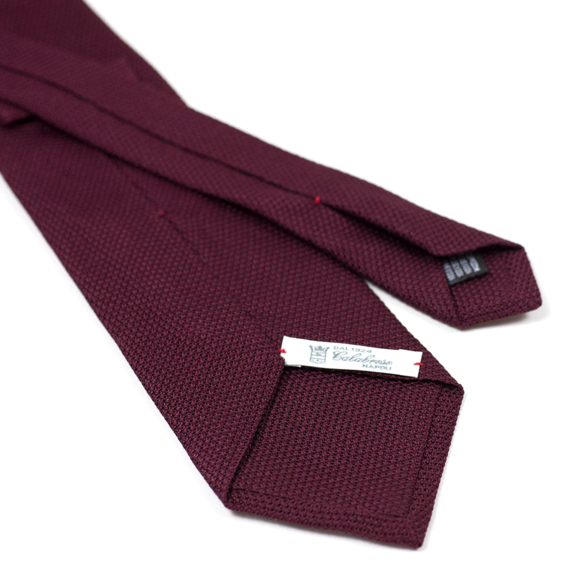 Burgundy self-tipped silk woven grenadine tie