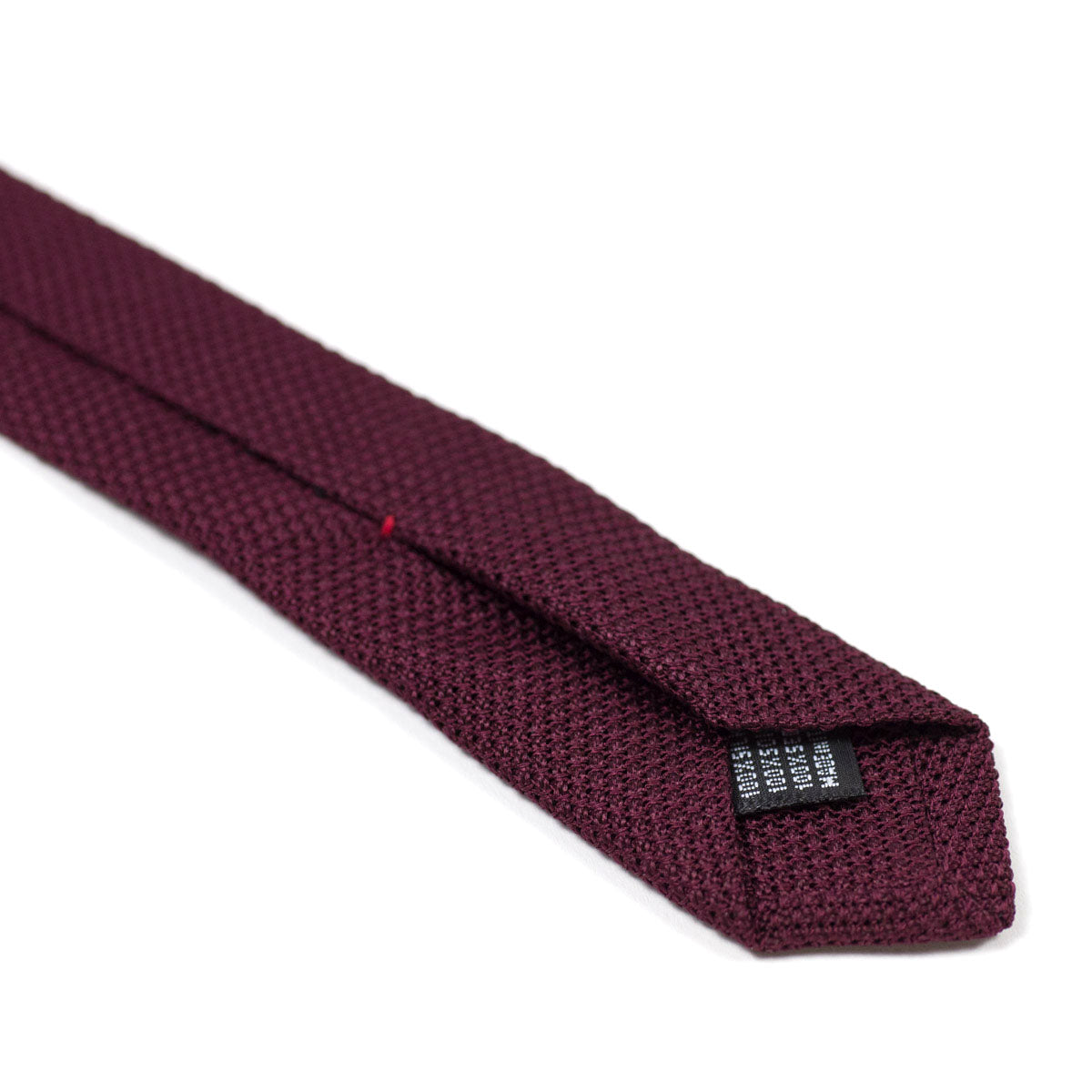 Burgundy self-tipped silk woven grenadine tie