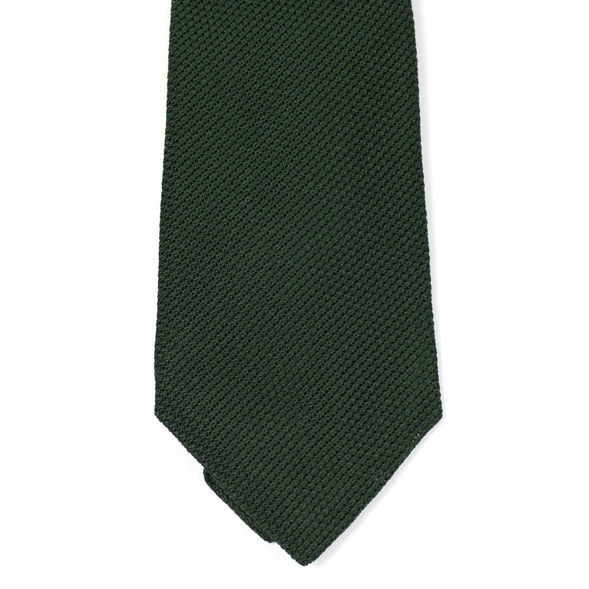 Green self-tipped silk woven grenadine tie