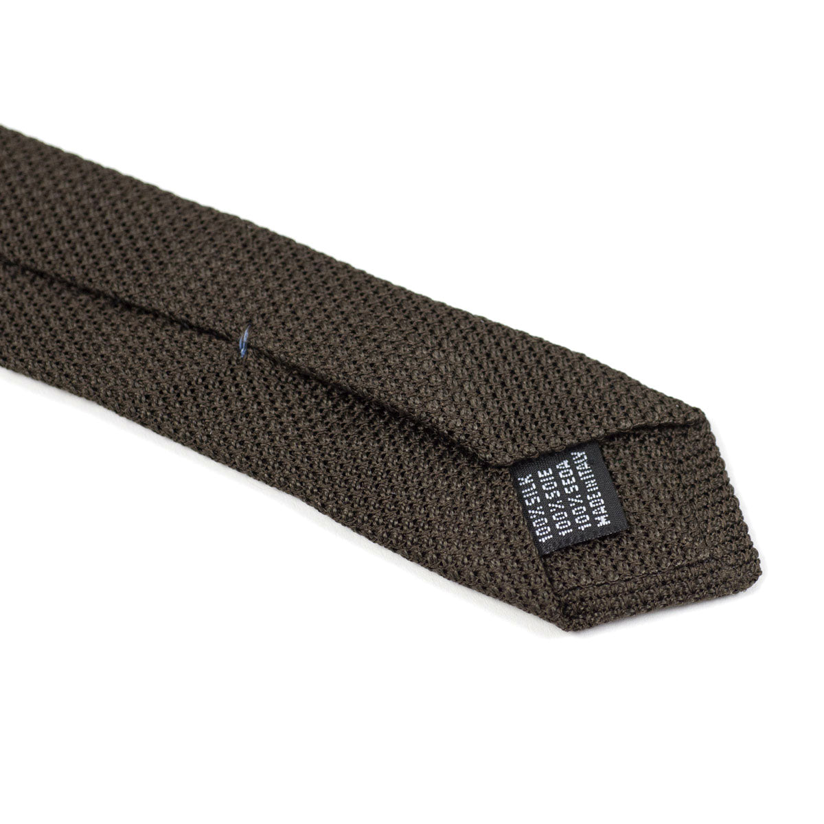 Brown self-tipped silk woven grenadine tie