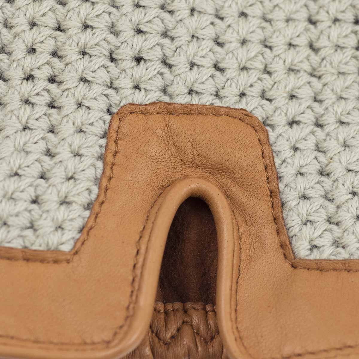 Cotton crochet & cork leather driving gloves