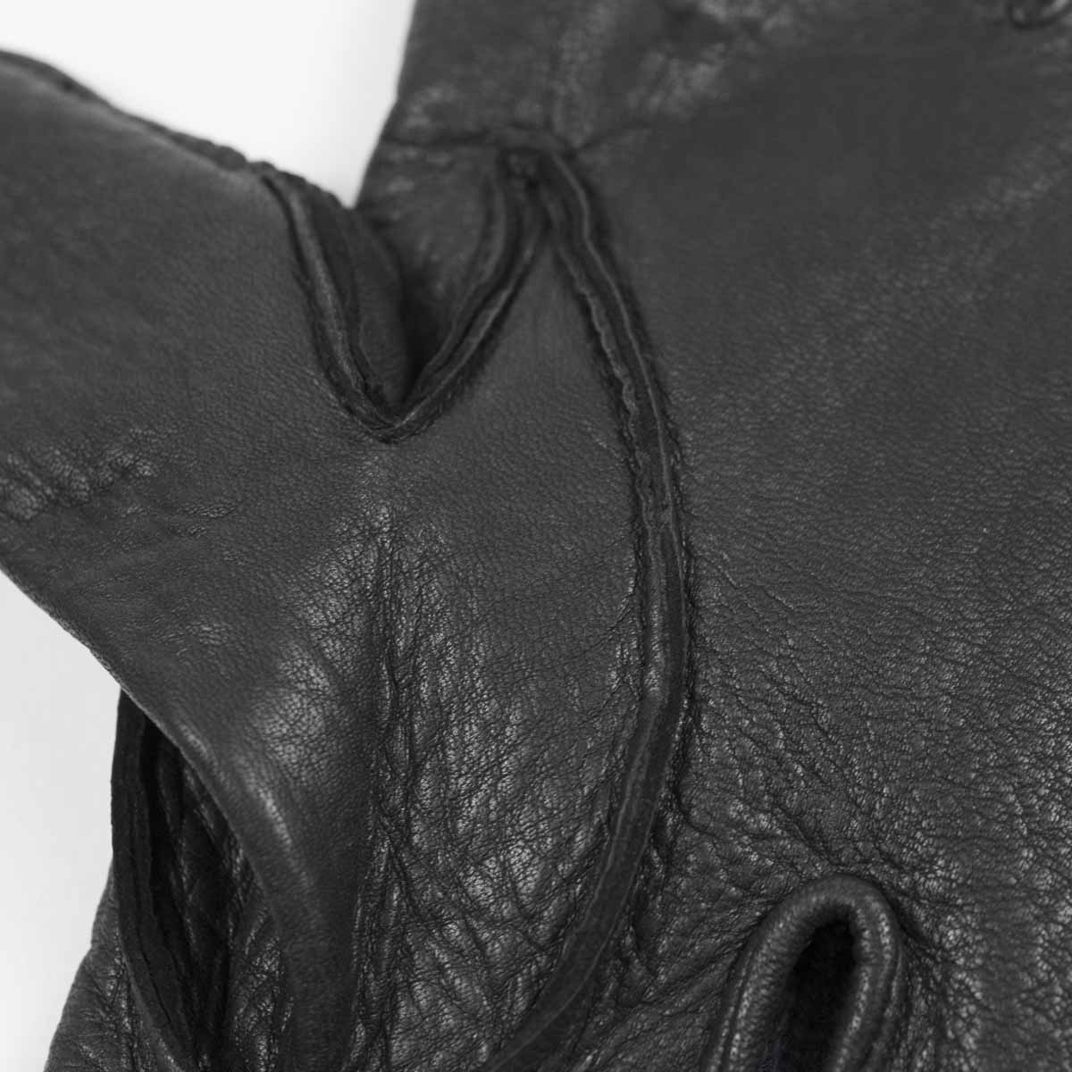 Black cashmere-lined deerskin gloves