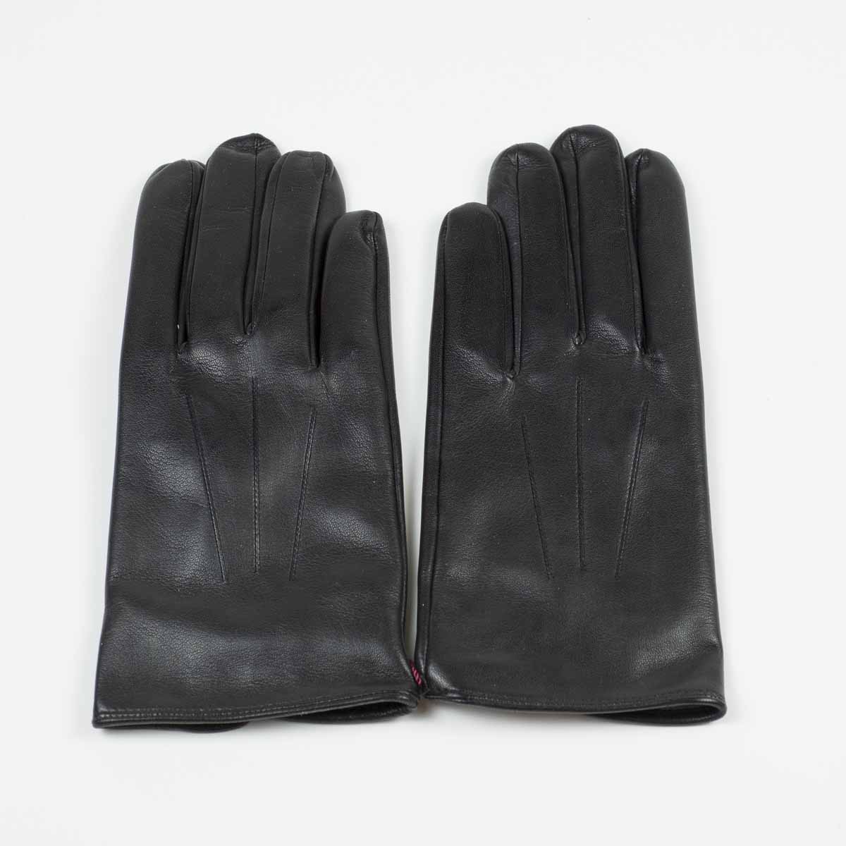 Black inseam-stitched hairsheep gloves