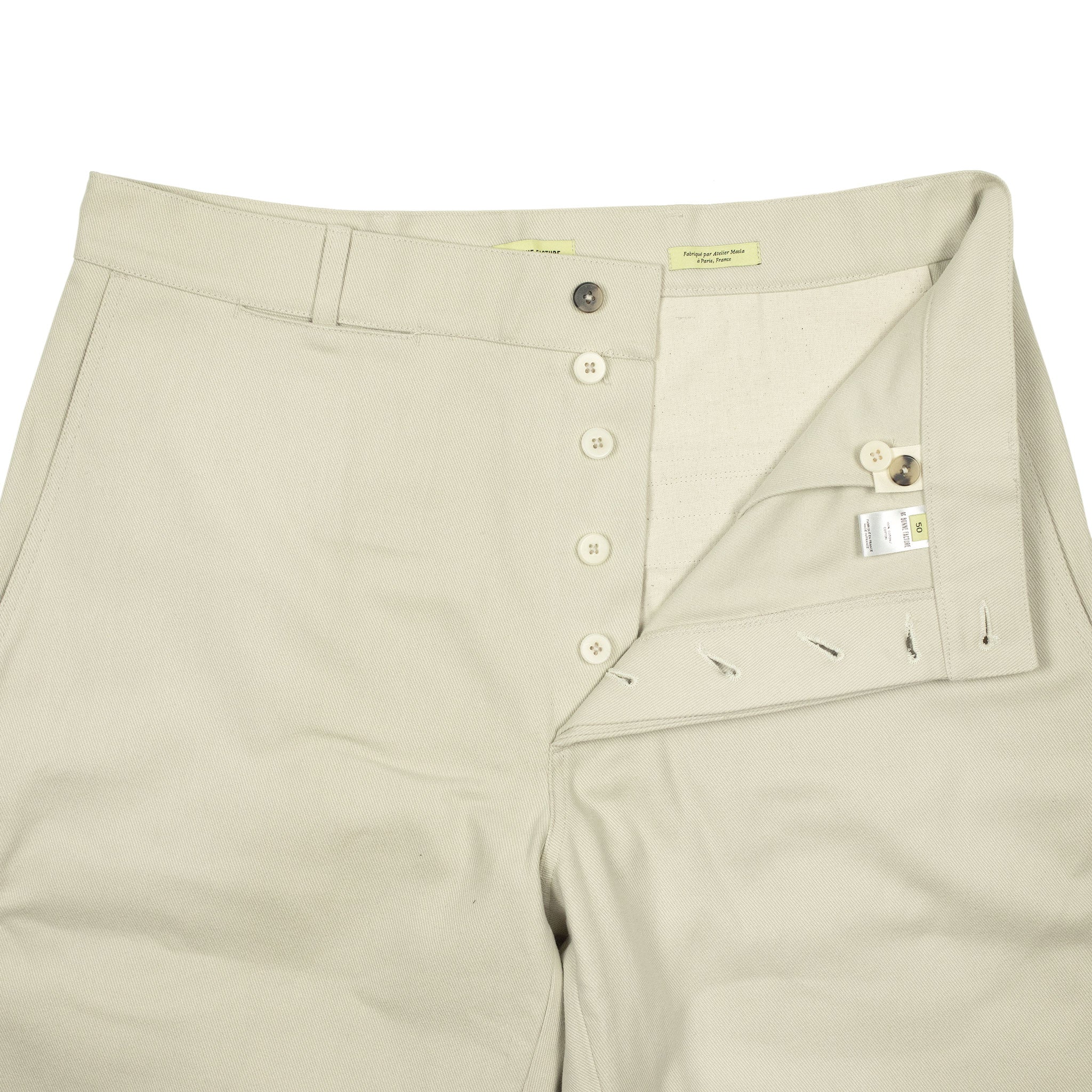 Balloon trousers in cream heavyweight cotton twill (restock)