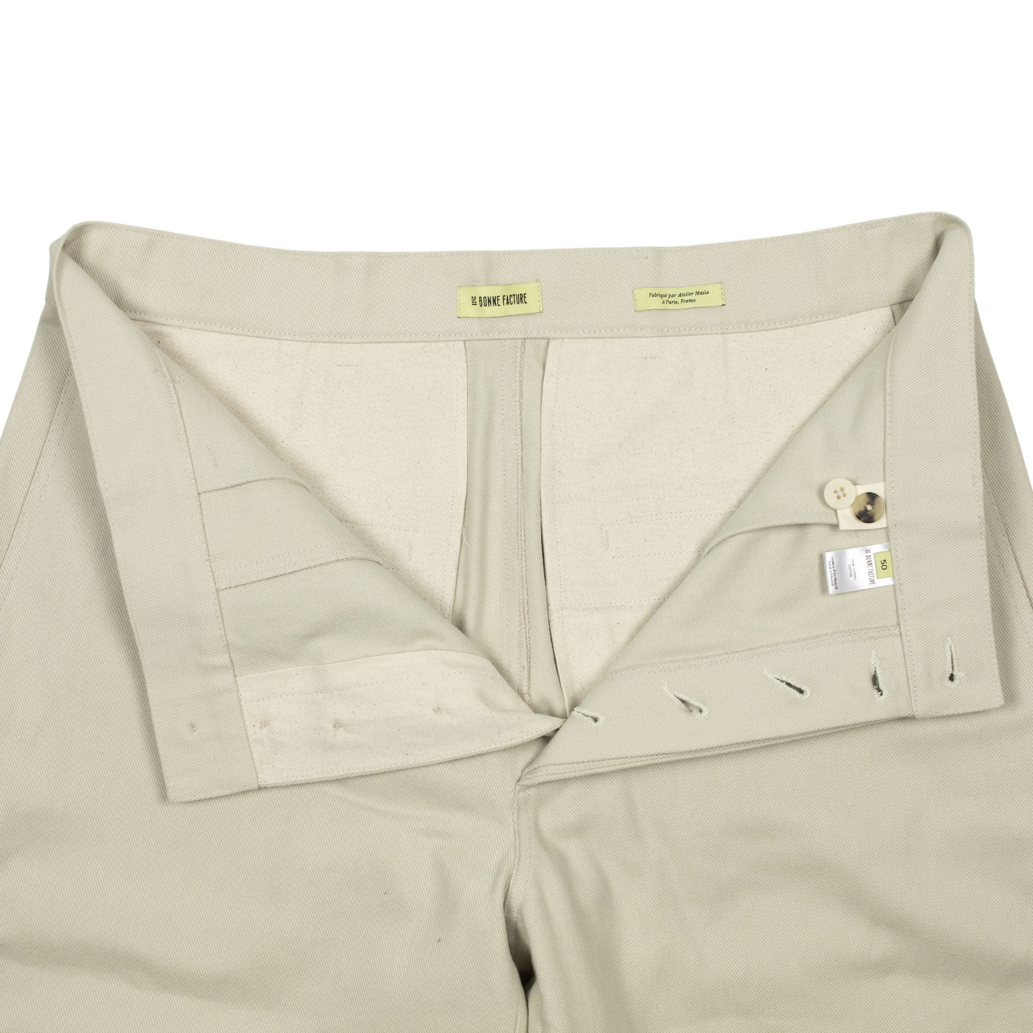 Balloon trousers in cream heavyweight cotton twill (restock)