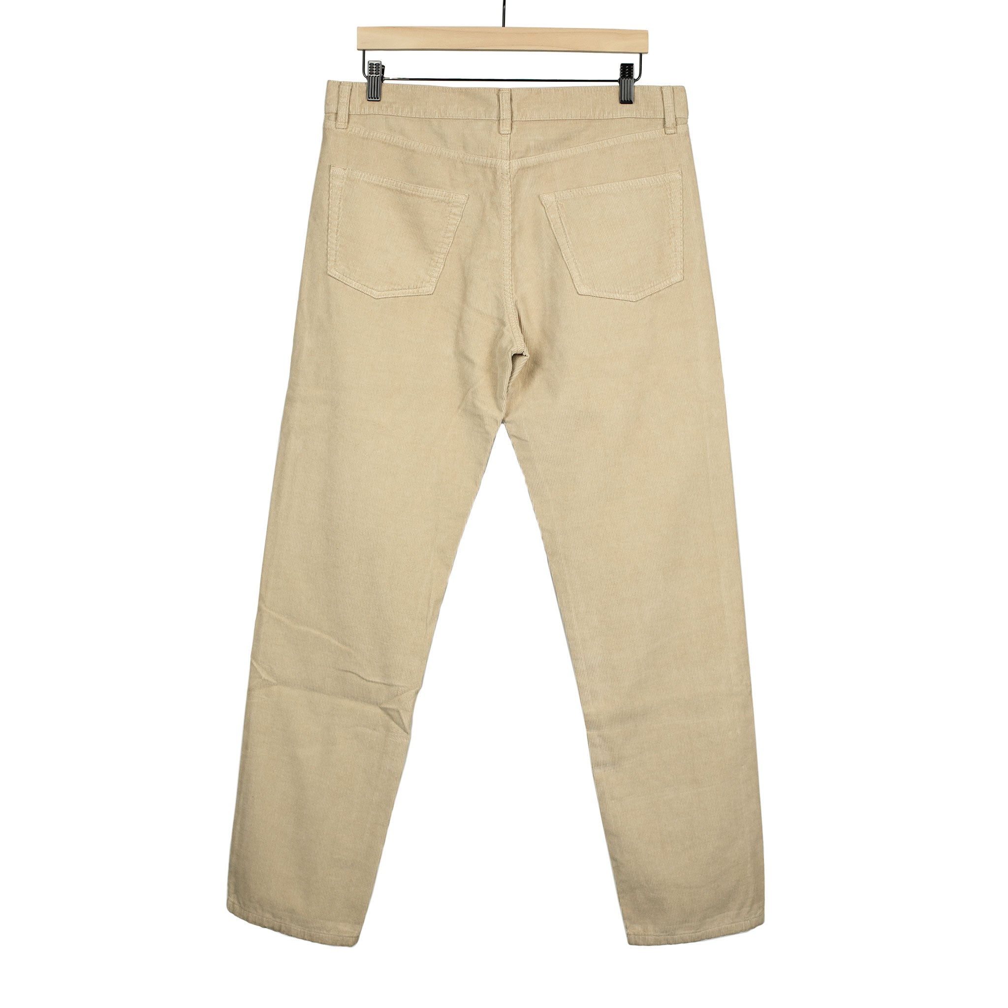 AAcero 5-pocket trousers in beige fine wale cotton corduroy (restock)