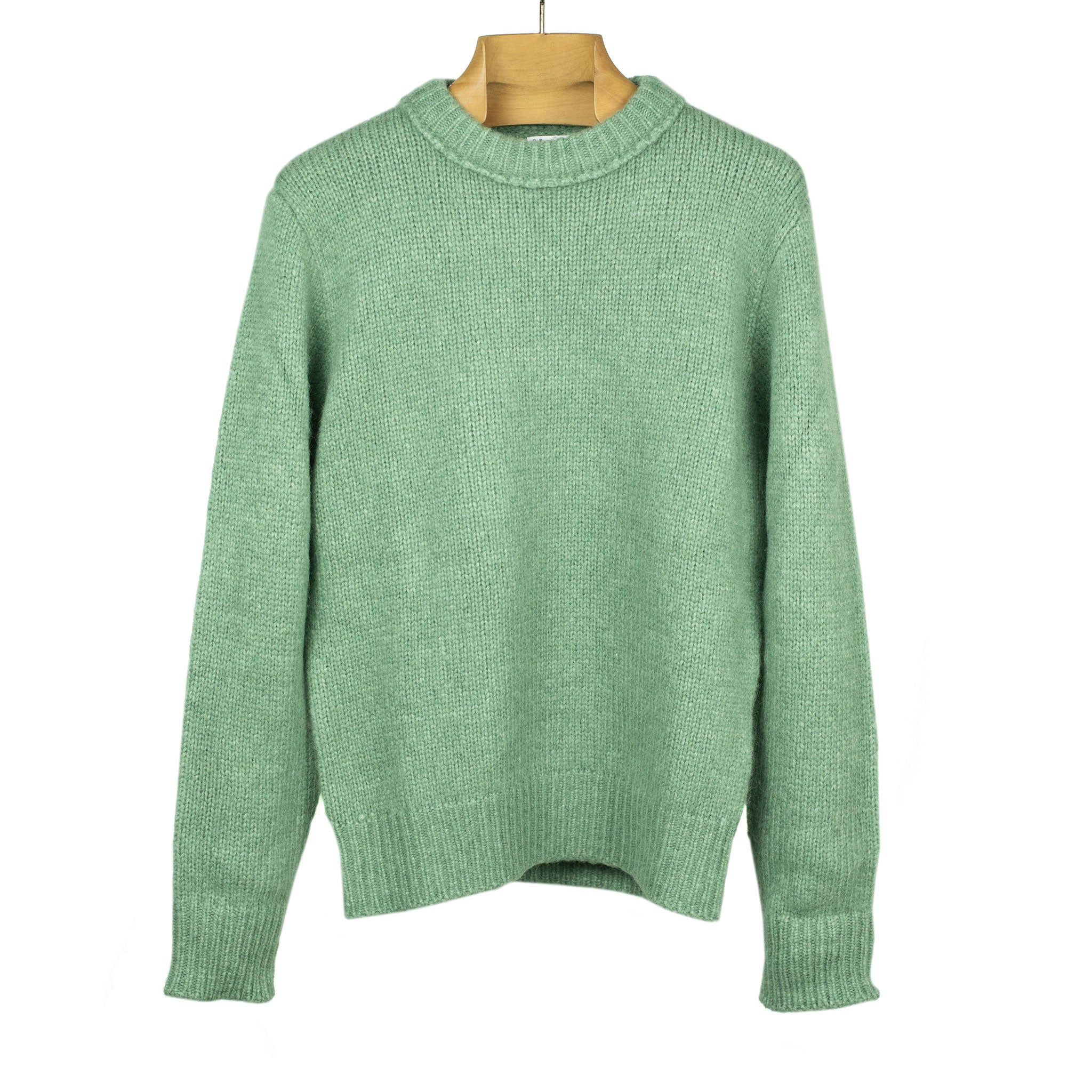 Aappio crewneck sweater in sage green alpaca wool mix (restock)