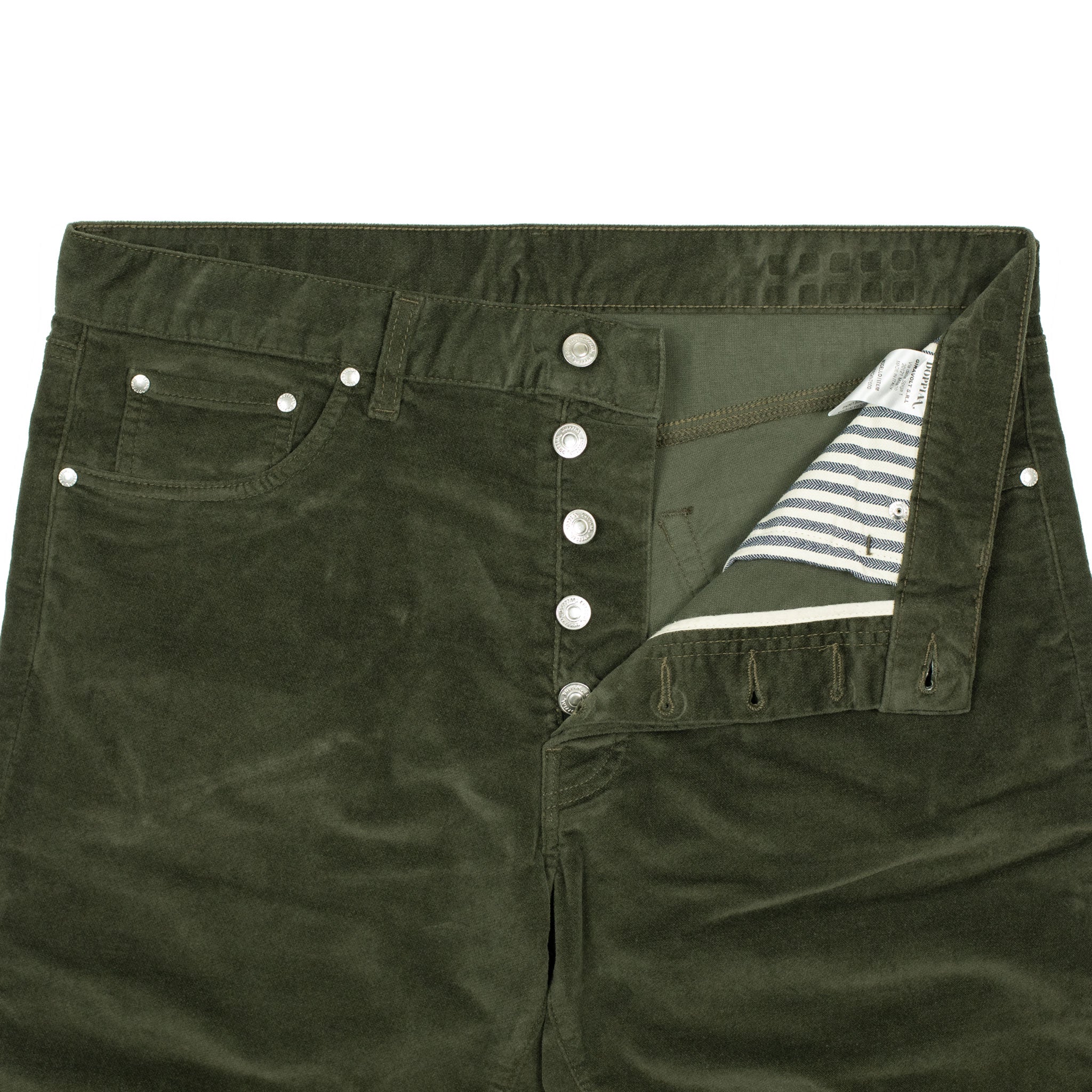 AAcero 5-pocket trousers in forest green velvety cotton