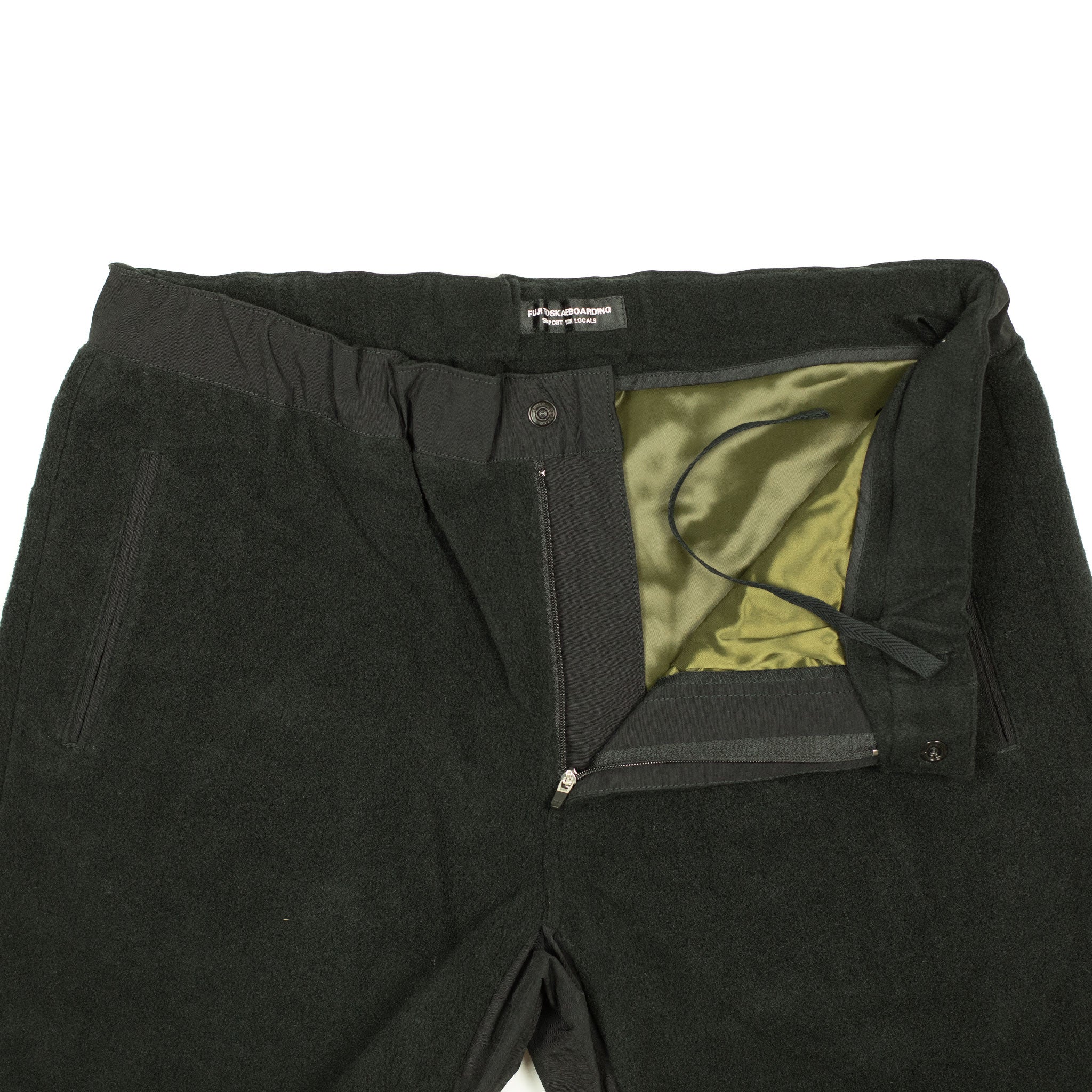 Drawstring trousers in black poly fleece