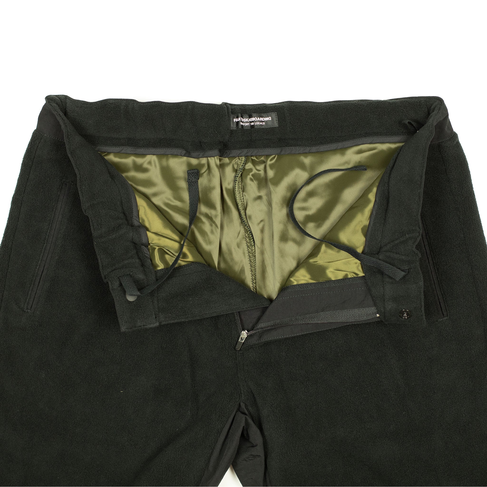 Drawstring trousers in black poly fleece