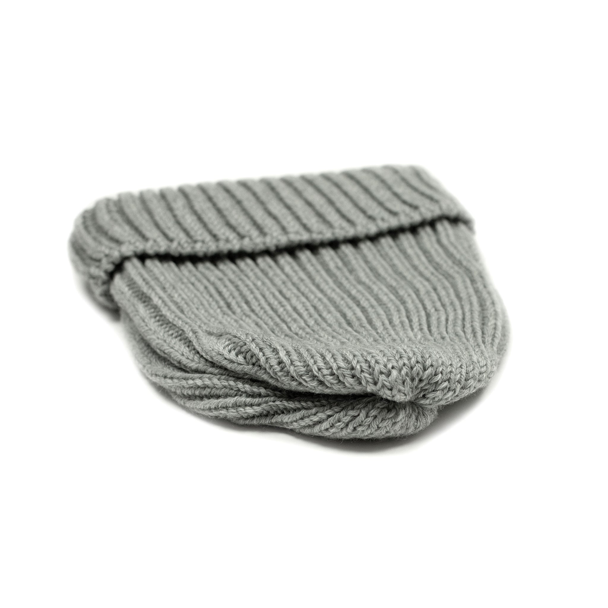 Chunky ribbed wool cap in grey (restock)