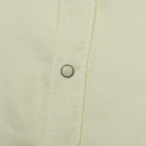 Wythe Pearl snap shirt in natural undyed tencel gabardine – No Man