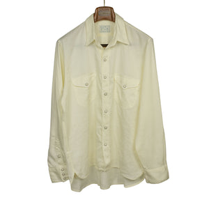 Wythe Pearl snap shirt in natural undyed tencel gabardine – No Man