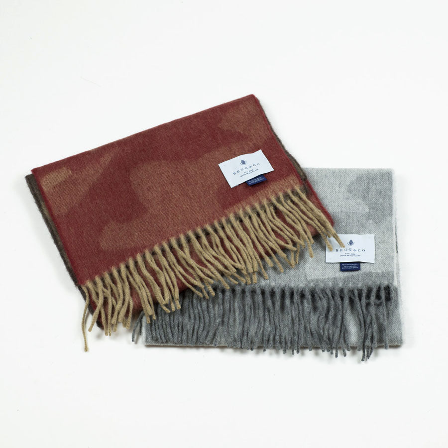 Brown & cedar lambswool & angora scarf