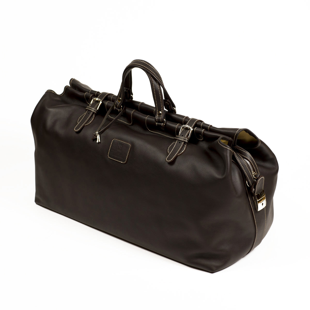 Brown Pompei leather travel bag