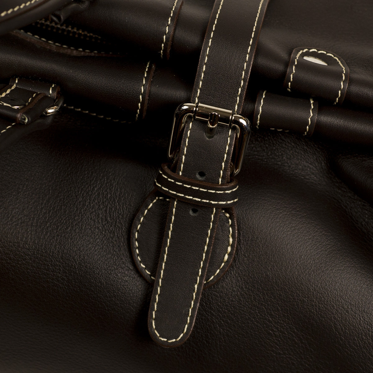 Brown Pompei leather travel bag