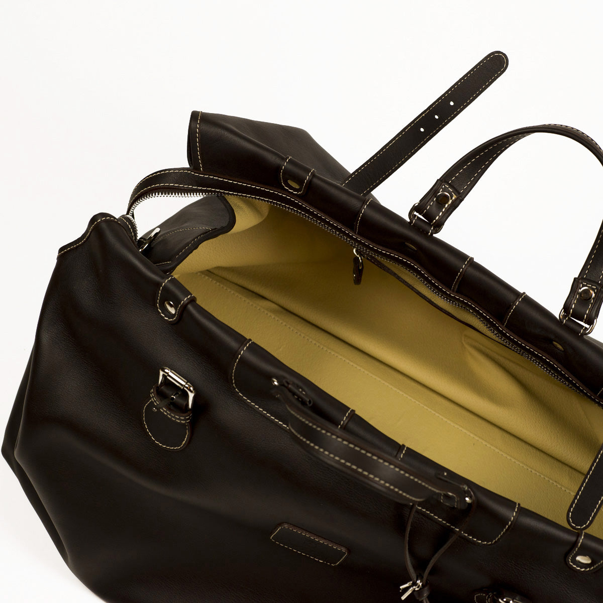 Brown Pompei leather travel bag