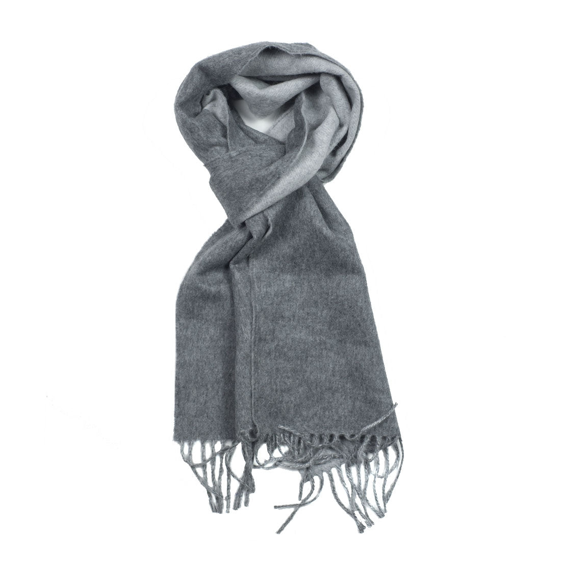 Grey & light grey reversible lambswool & angora scarf