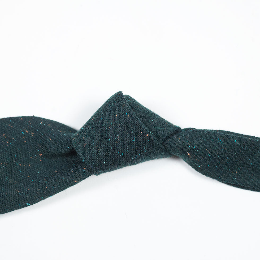 Forest green silk & wool donegal tie