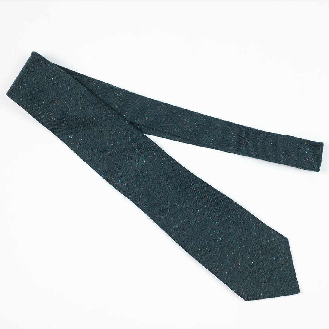 Forest green silk & wool donegal tie