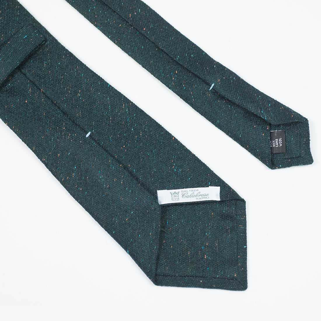 Forest green silk & wool donegal tie