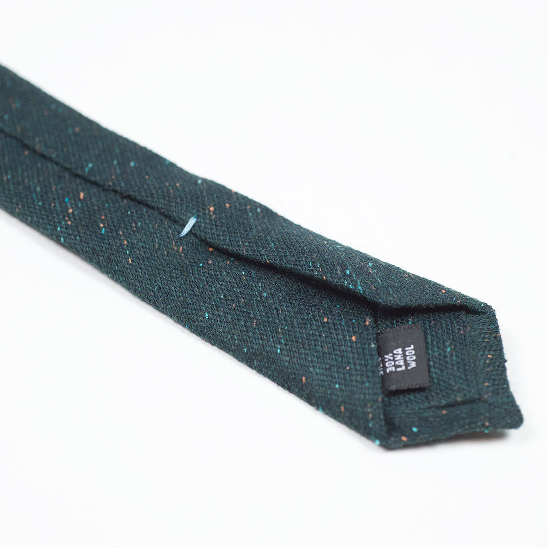 Forest green silk & wool donegal tie