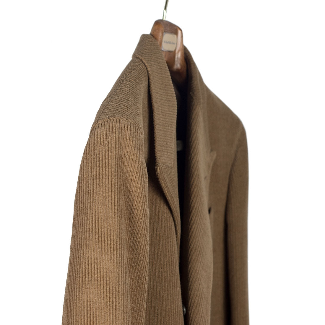 Double-breasted jacket in camelhair & cotton corduroy