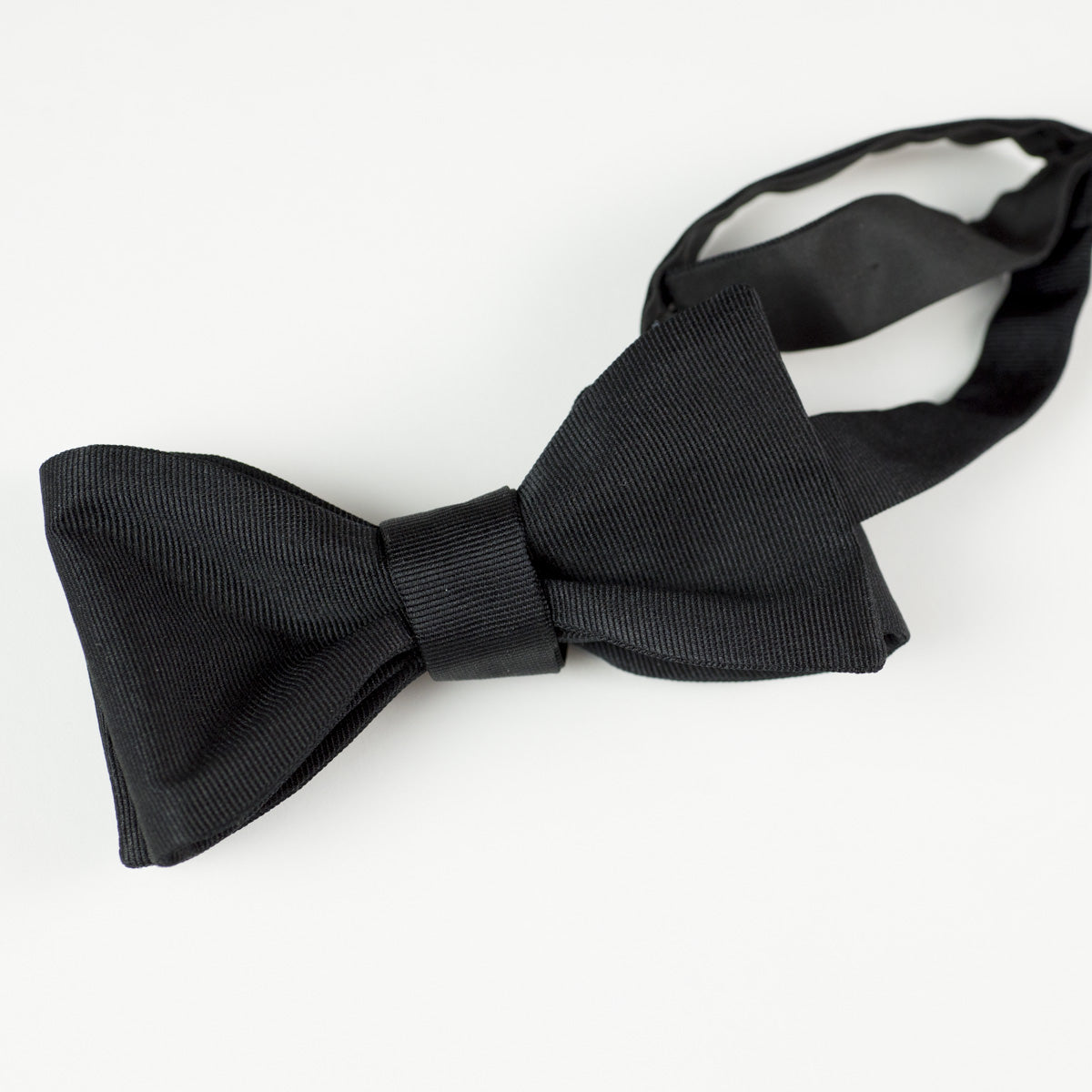 Black faille silk bow tie