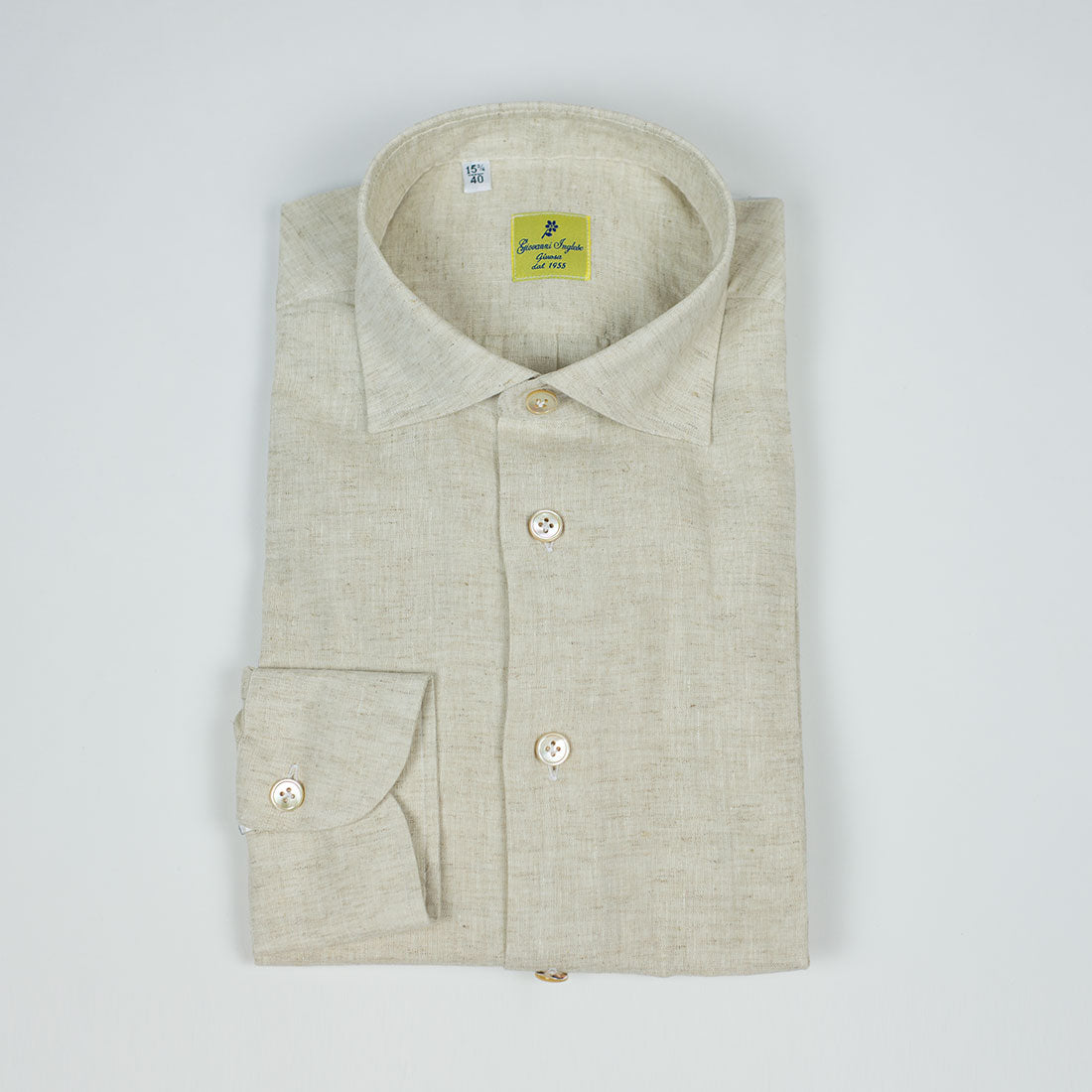 Beige hemp, ramie & soy shirt