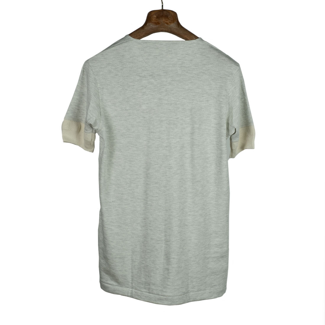 Grey melange short-sleeve 103 Henley shirt