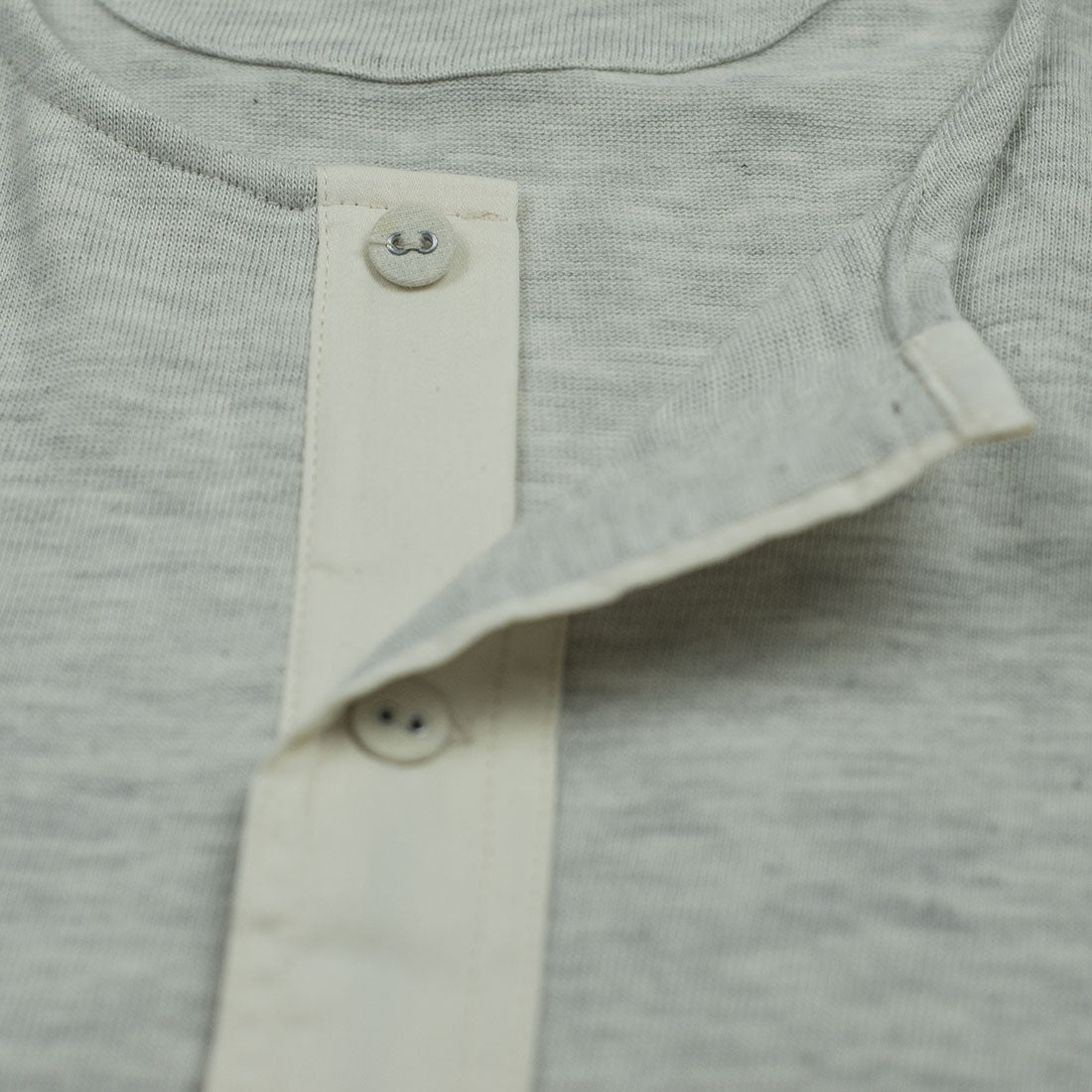 Grey melange short-sleeve 103 Henley shirt