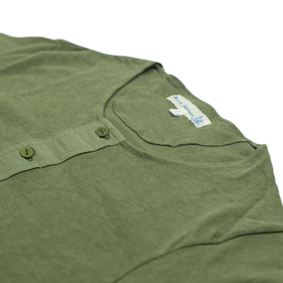 Army green short sleeve 103 Henley