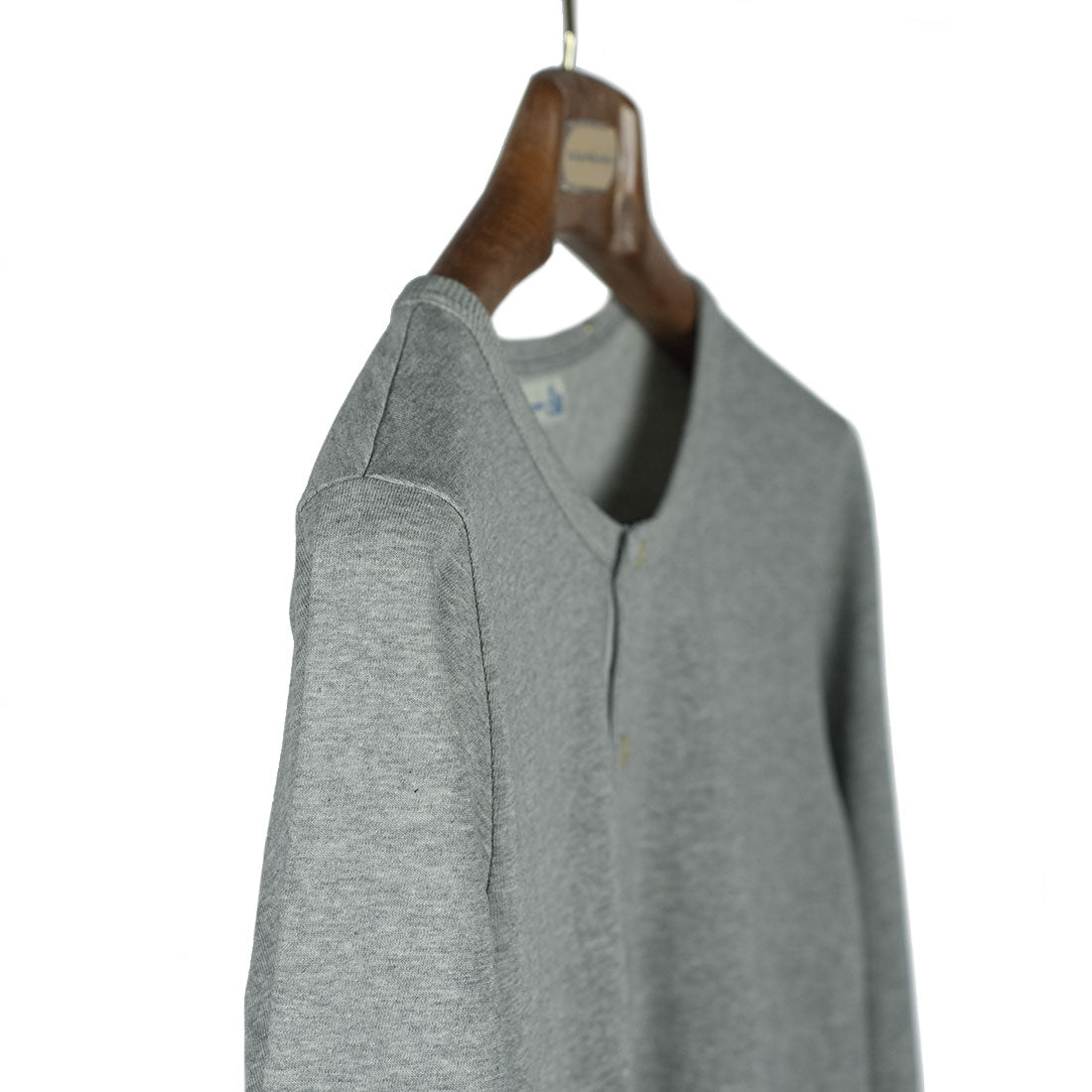 Grey melange heavy cotton long-sleeve 206 Henley