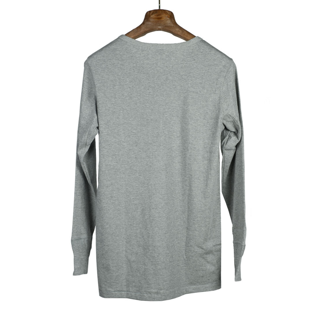 Grey melange heavy cotton long-sleeve 206 Henley