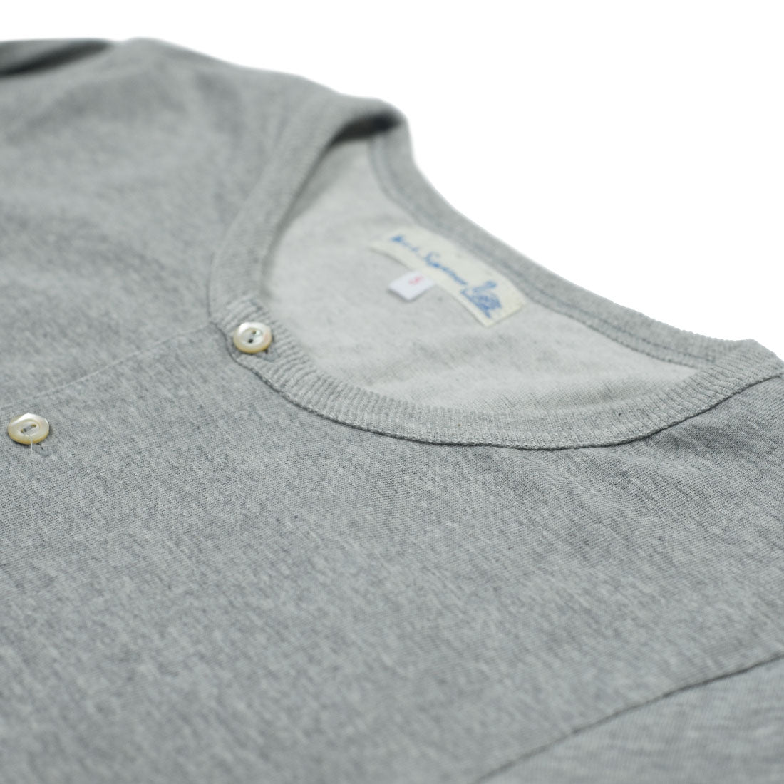 Grey melange heavy cotton long-sleeve 206 Henley