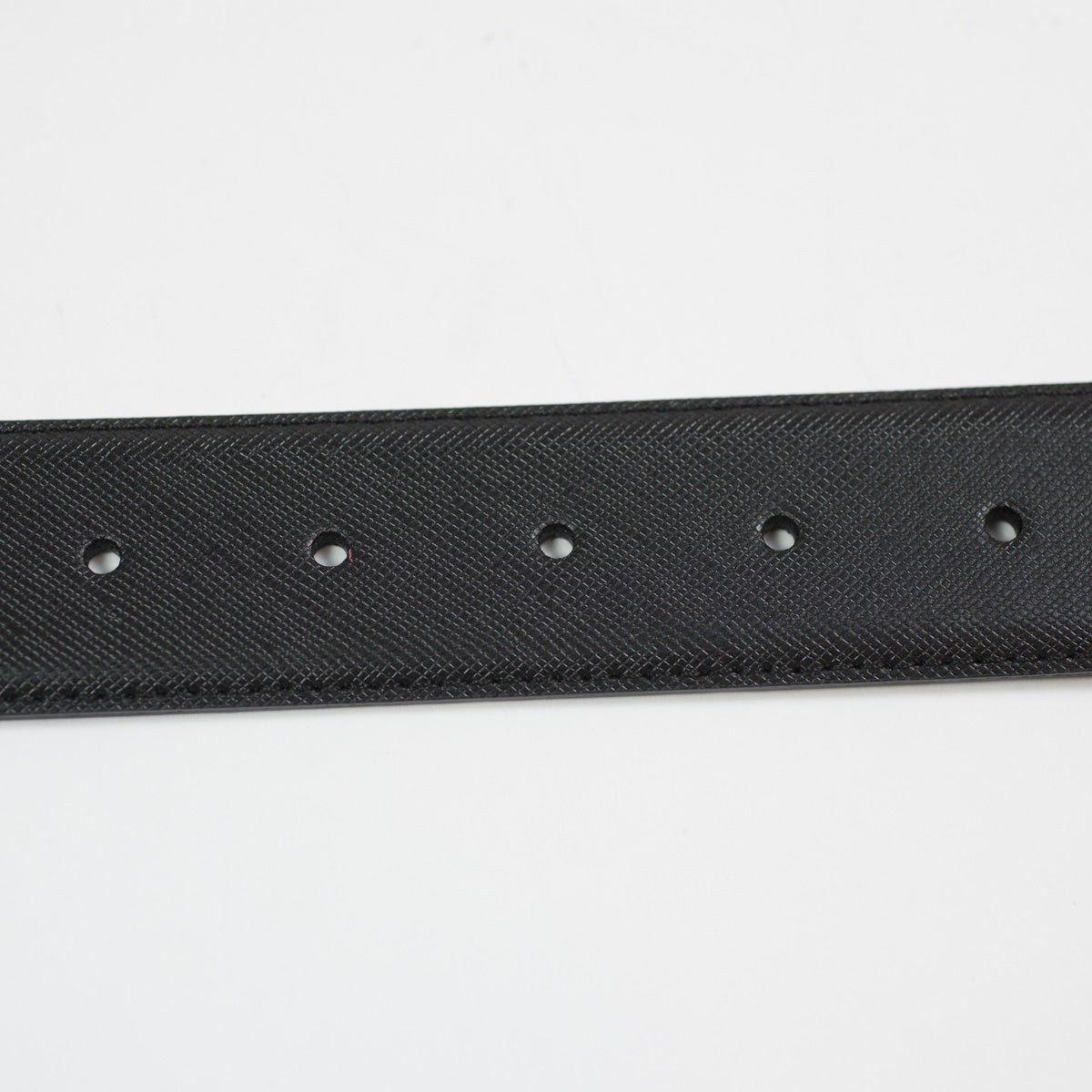 Black Saffiano leather dress belt