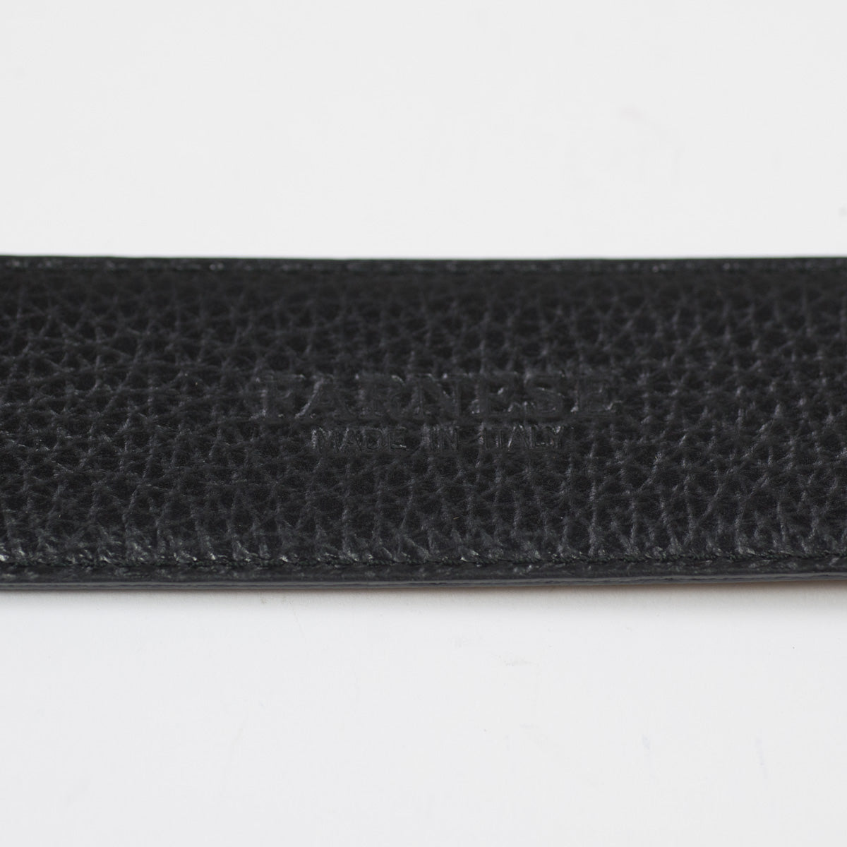 Black Saffiano leather dress belt