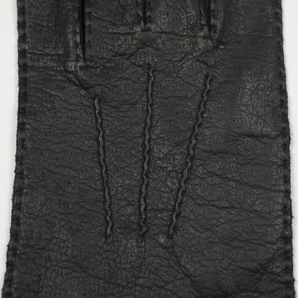 Black real peccary unlined gloves (restock)