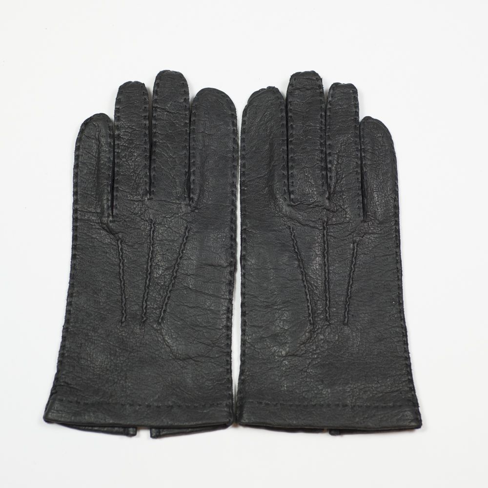 Black real peccary unlined gloves (restock)