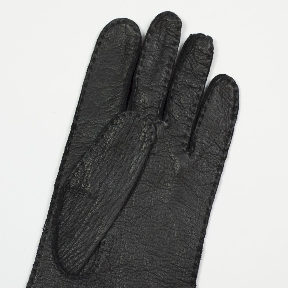 Black real peccary unlined gloves (restock)