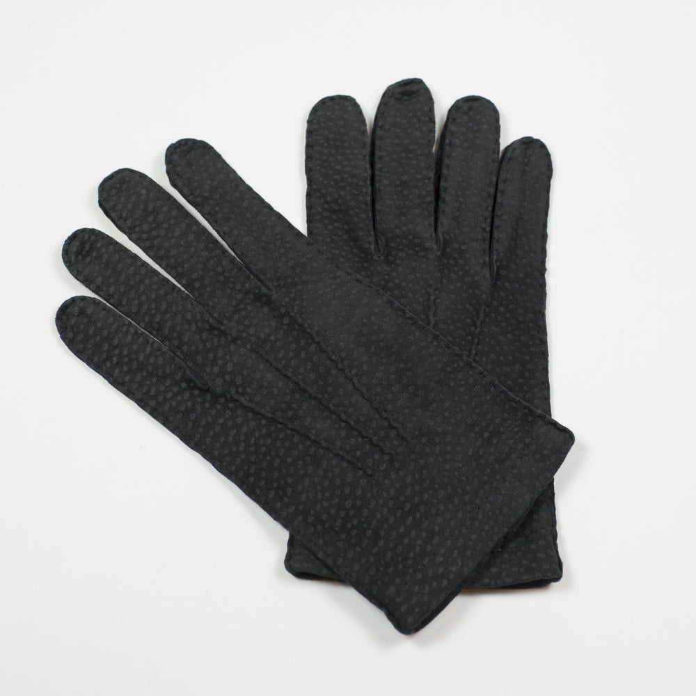 Grey real carpincho unlined gloves