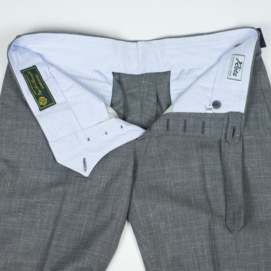 Grey wool/silk/linen trousers