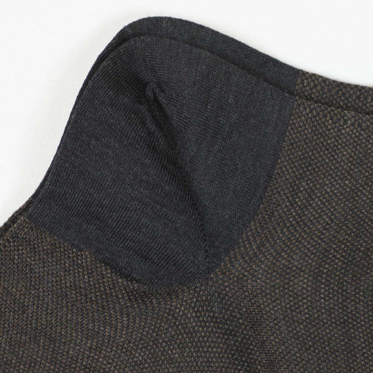 Brown mini-birdseye over-the-calf wool socks