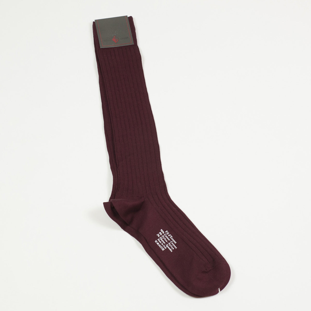 Burgundy over-the-calf fil d'ecosse cotton socks